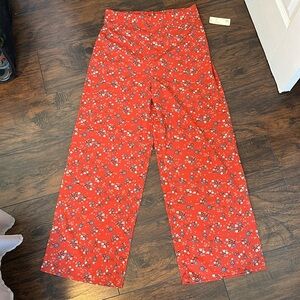 Japna Floral Print Palazzo Wide Leg Pants Size L